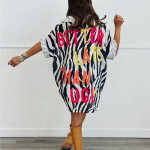 Bold Zebra Print Button Down Shirt